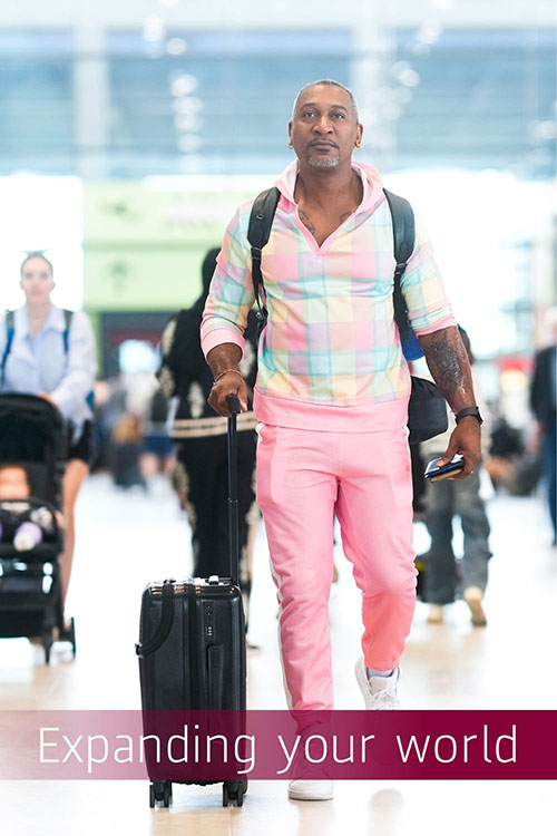 Male passenger in the terminal 